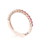 Round Bezel Droplet Wedding Band with Ruby