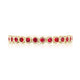 Round Bezel Droplet Wedding Band with Ruby