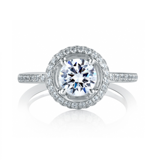 A.Jaffe Classic Round Double Halo Diamond Engagement Ring MES325/136