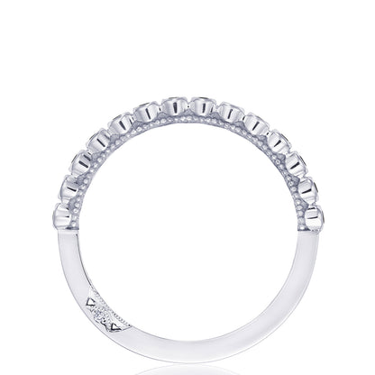 Round Bezel Droplet Wedding Band with Sapphire