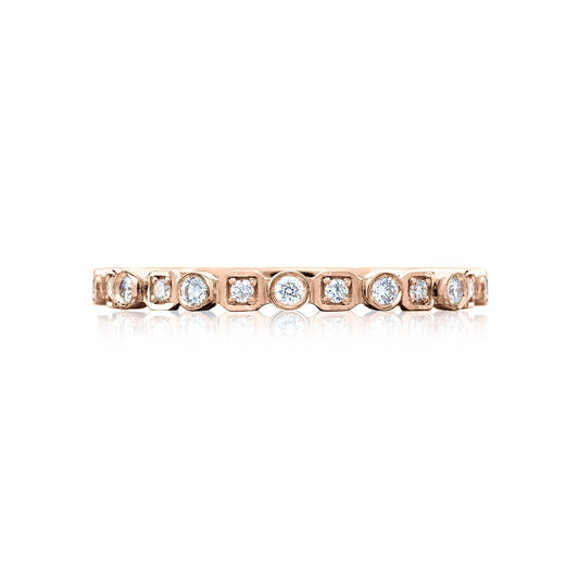 Tacori 18k Rose Gold Sculpted Crescent Diamond Wedding Band (0.17 CTW)