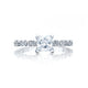 Tacori 18k White Gold Sculpted Crescent Princess Diamond Engagement Ring Setting (0.18 CTW)