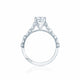 Tacori 18k White Gold Sculpted Crescent Princess Diamond Engagement Ring Setting (0.18 CTW)
