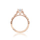 Tacori 18k Rose Gold Sculpted Crescent Round Diamond Engagement Ring Setting (0.18 CTW)