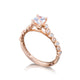 Tacori 18k Rose Gold Sculpted Crescent Round Diamond Engagement Ring Setting (0.18 CTW)