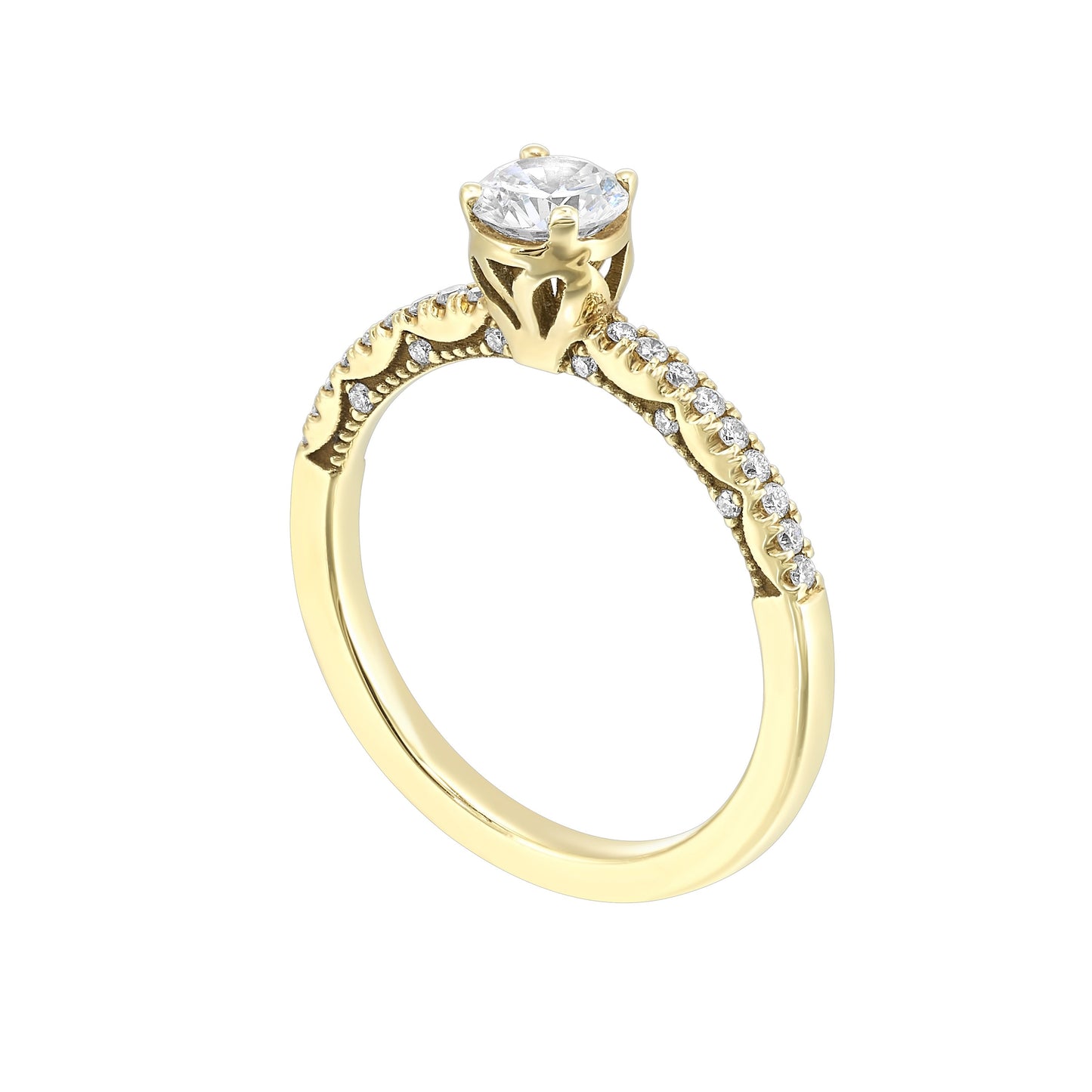 Tacori 14k Yellow Gold Complete Engagement Ring Setting (0.66 CTW)