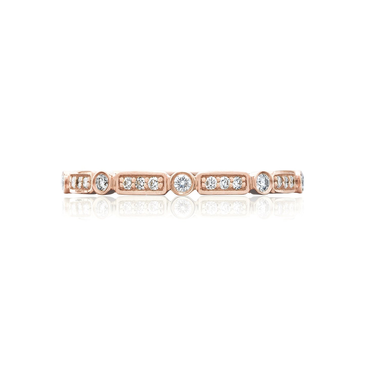 Tacori 18k Rose Gold Sculpted Crescent Diamond Wedding Band (0.15 CTW)