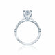 Tacori 18k White Gold Sculpted Crescent Princess Diamond Engagement Ring Setting (0.15 CTW)