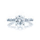 Tacori 18k White Gold Sculpted Crescent Round Diamond Engagement Ring Setting (0.15 CTW)