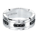 8MM Tungsten Carbide Ring With Stone Satin Center