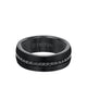8MM Tungsten Sapphire Eternity Ring - Satin Bright Finish and Bevel Edge