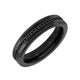 5MM Tungsten Carbide Ring - Ceramic Inlay with Eternity Black Sapphires and Broken Edge