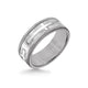 8MM Grey Tungsten Carbide Ring - Religious 14K White Gold Insert with Round Edge