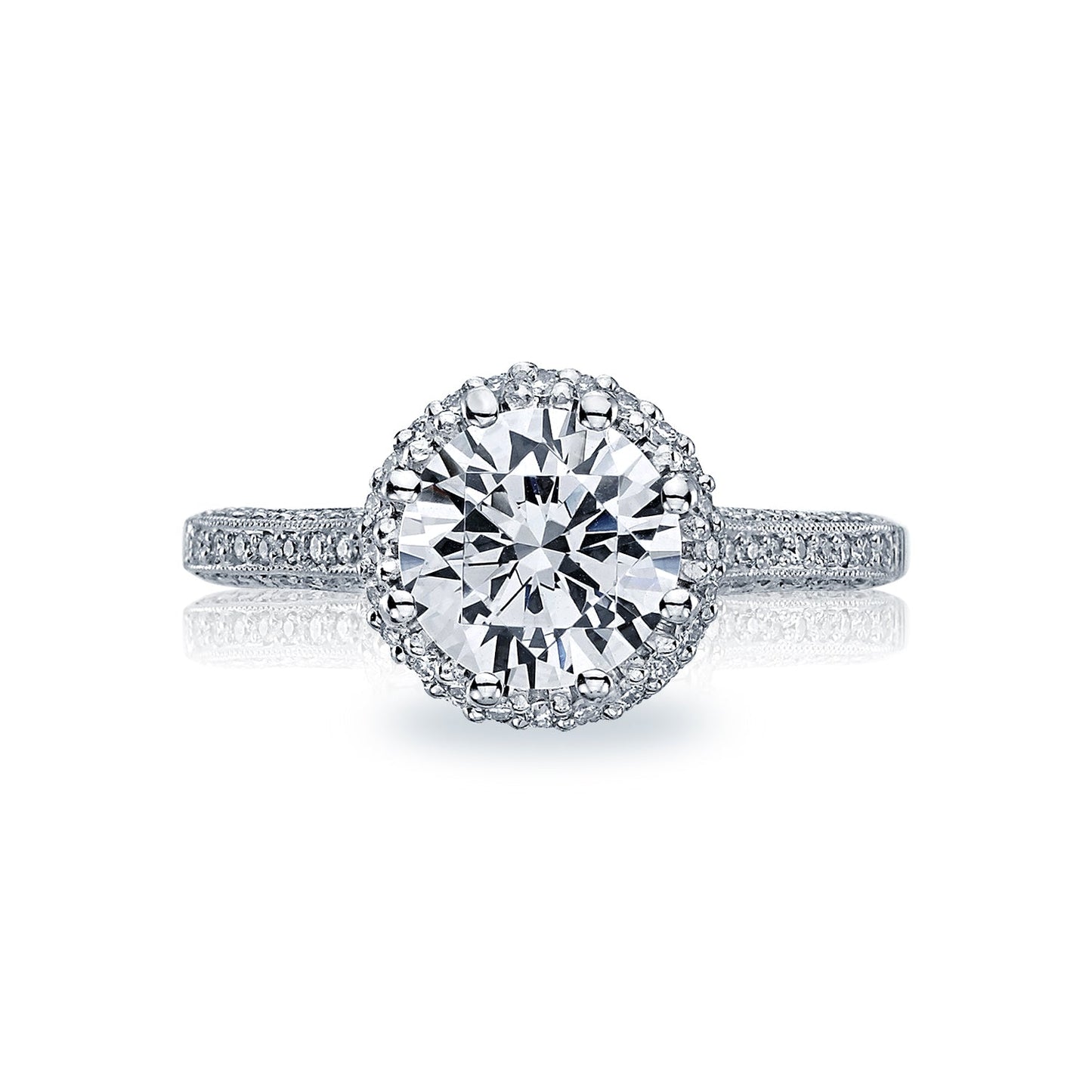 Tacori 18k White Gold Simply Tacori Round Diamond Engagement Ring Setting (0.5 CTW)