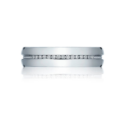 Tacori 18k White Gold Simply Tacori Diamond Wedding Band (0.14 CTW)