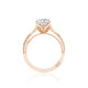 Tacori 18k Rose Gold Ribbon Round Diamond Engagement Ring Setting (0.75 CTW)