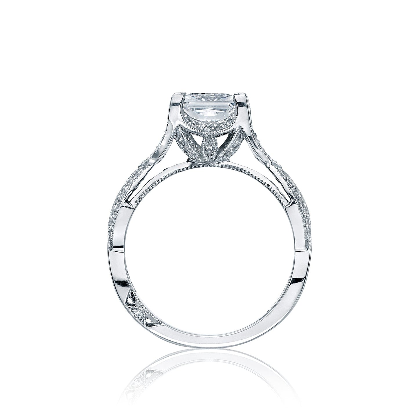 Tacori Platinum Ribbon Princess Diamond Engagement Ring Setting (0.28CTW)