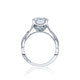 Tacori 18k White Gold Ribbon Round Diamond Engagement Ring Setting (0.28 CTW)