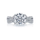 Tacori 18k White Gold Ribbon Round Diamond Engagement Ring Setting (0.28 CTW)
