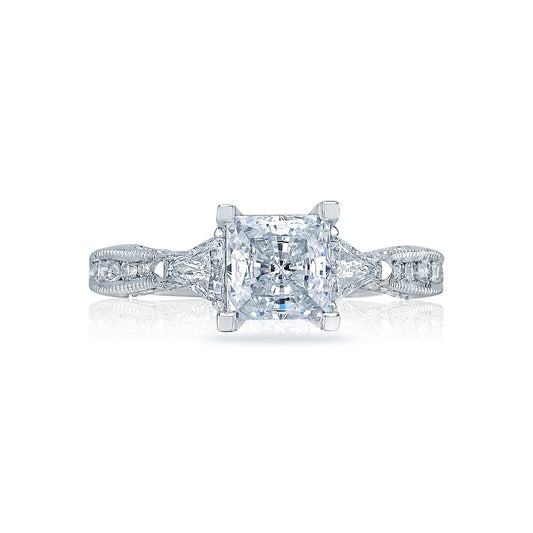Tacori 18k White Gold Simply Tacori Princess Diamond Engagement Ring Setting (0.56 CTW)