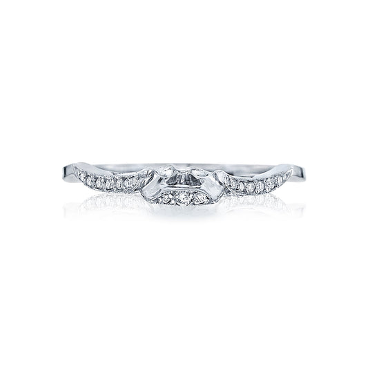 Tacori 18k White Gold Ribbon Diamond Wedding Band (0.07 CTW)