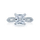 Tacori 18k White Gold Ribbon Princess Diamond Engagement Ring Setting (0.27 CTW)