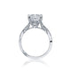 Tacori 18k White Gold Ribbon Princess Diamond Engagement Ring Setting (0.27 CTW)