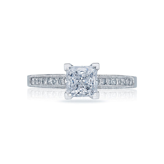 Tacori 18k White Gold Simply Tacori Princess Diamond Engagement Ring Setting (0.32 CTW)