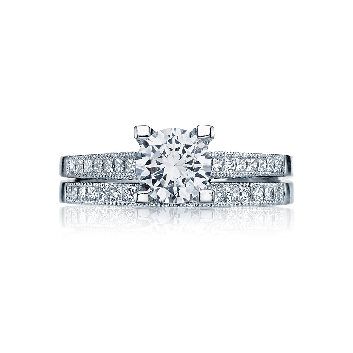 Tacori 18k White Gold Simply Tacori Round Diamond Engagement Ring Setting (0.32 CTW)