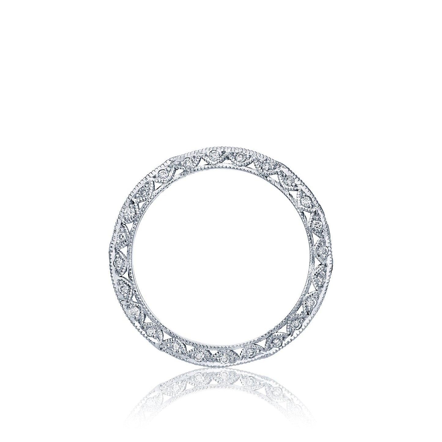 Tacori 18k White Gold Classic Crescent Diamond Wedding Band (0.87 CTW)