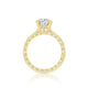 Tacori 18k Yellow Gold Classic Crescent Round Diamond Engagement Ring Setting (0.85 CTW)