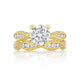 Tacori 18k Yellow Gold Classic Crescent Round Diamond Engagement Ring Setting (0.85 CTW)