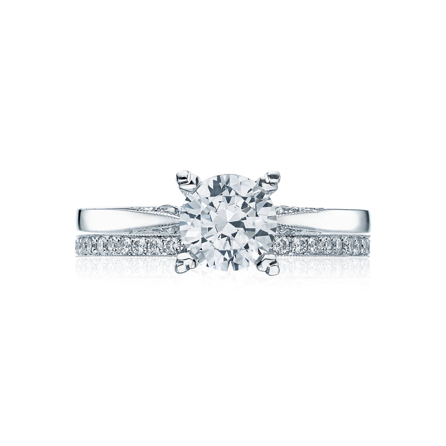 Tacori 18k White Gold Simply Tacori Round Diamond Engagement Ring Setting (0.05 CTW)