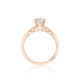 Tacori 18k Rose Gold Simply Tacori Round Diamond Engagement Ring Setting (0.05 CTW)