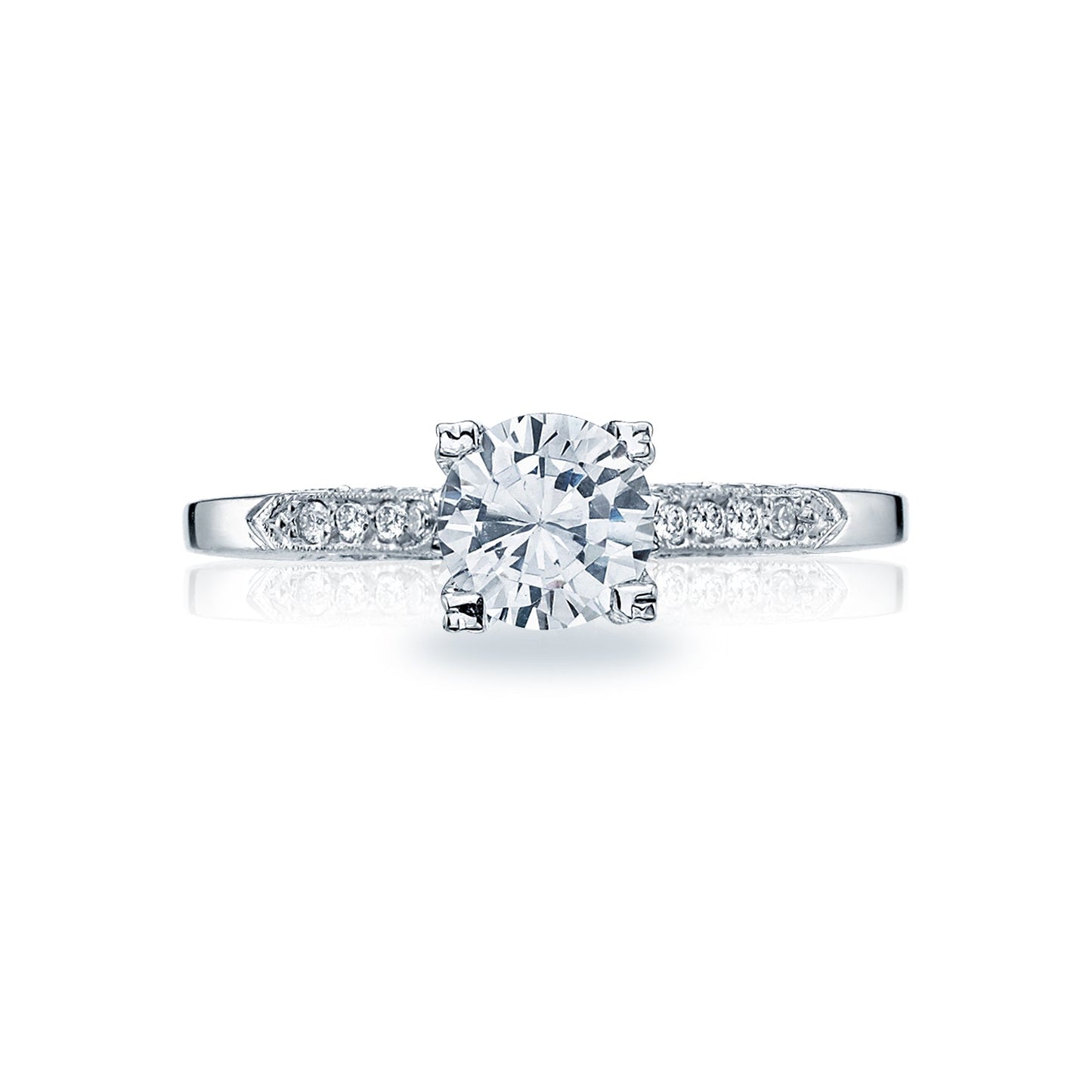 Tacori 18k White Gold Simply Tacori Round Diamond Engagement Ring Setting (0.1 CTW)