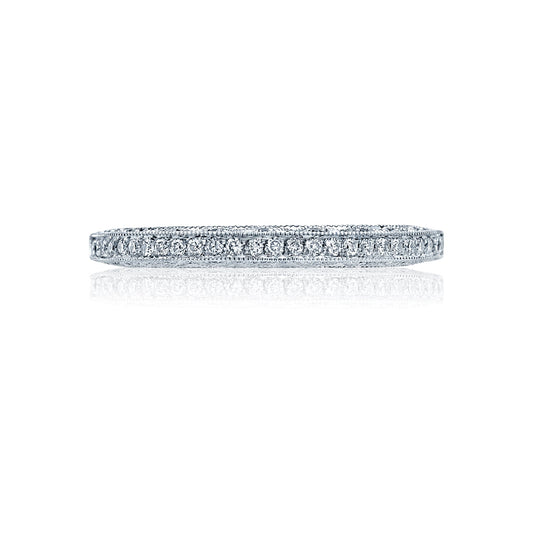 Tacori 18k White Gold Classic Crescent Diamond Wedding Band (0.22 CTW)