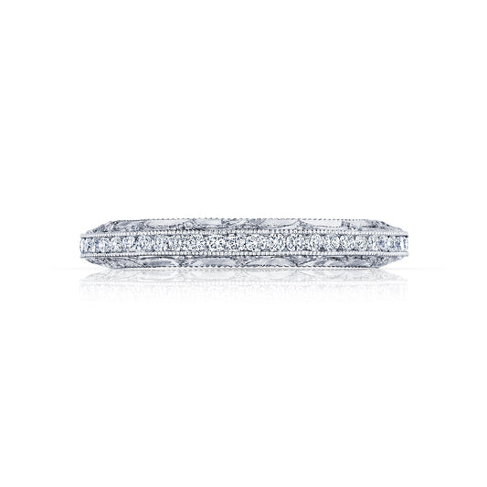 Tacori 18k White Gold Reverse Crescent Diamond Wedding Band (0.36 CTW)