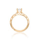 Tacori 18k Rose Gold Reverse Crescent Round Diamond Engagement Ring Setting (0.25 CTW)