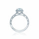 Tacori 18k White Gold Reverse Crescent Round Diamond Engagement Ring Setting (0.45 CTW)