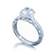 Tacori 18k White Gold Reverse Crescent Round Diamond Engagement Ring Setting (0.45 CTW)