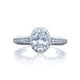 Tacori 18k White Gold Reverse Crescent Oval Diamond Engagement Ring Setting (0.42 CTW)