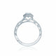 Tacori 18k White Gold Reverse Crescent Oval Diamond Engagement Ring Setting (0.42 CTW)