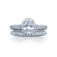 Tacori 18k White Gold Reverse Crescent Oval Diamond Engagement Ring Setting (0.42 CTW)