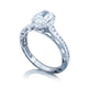 Tacori 18k White Gold Reverse Crescent Oval Diamond Engagement Ring Setting (0.42 CTW)