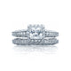 Tacori 18k White gold Reverse Crescent Princess Diamond Engagement Ring Setting (0.42 CTW)