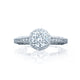Tacori 18k White Gold Reverse Crescent Round Diamond Engagement Ring Setting (0.37 CTW)