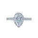 Tacori Platinum Dantela Pear Diamond Engagement Ring Setting (0.39 CTW)