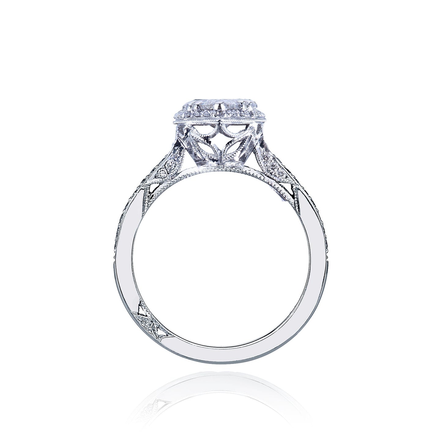 Tacori Platinum Dantela Pear Diamond Engagement Ring Setting (0.39 CTW)