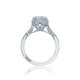 Tacori 18k White Gold Dantela Round Diamond Engagement Ring Setting (0.37 CTW)