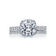Tacori 18k White Gold Dantela Round Diamond Engagement Ring Setting (0.37 CTW)